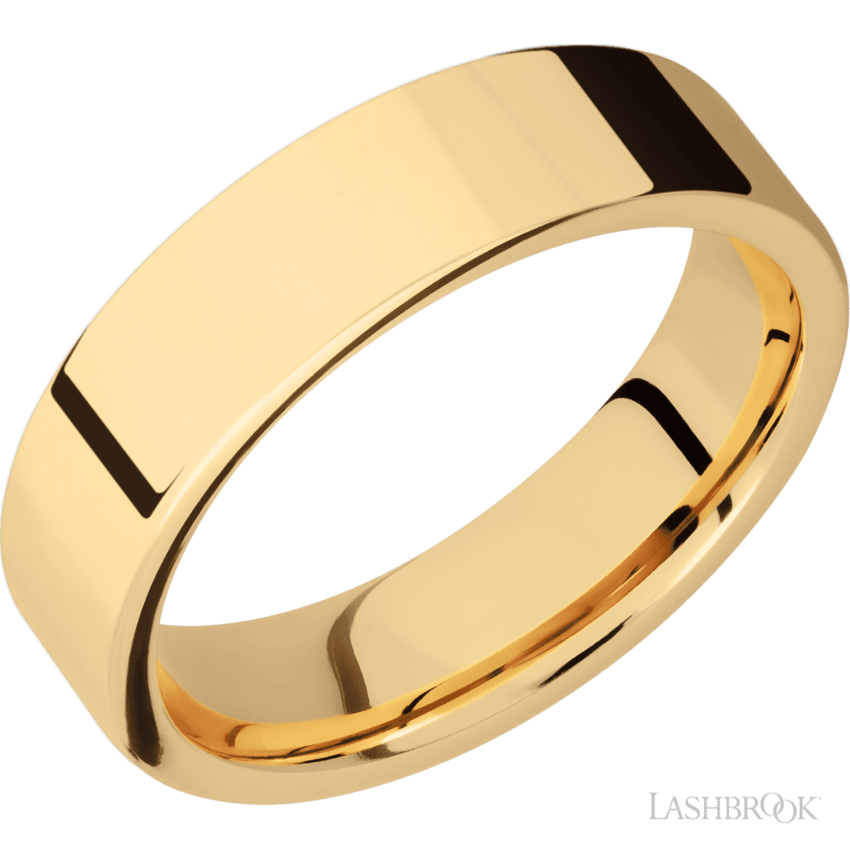 6mm Flat 14k Yellow Gold Band
