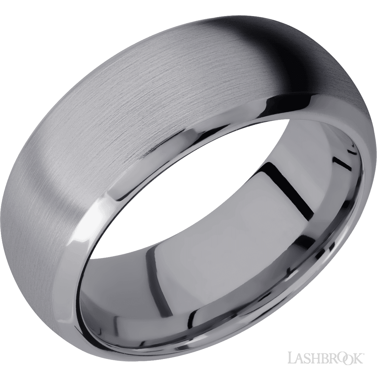 9 mm wide Domed Bevel Tantalum band.