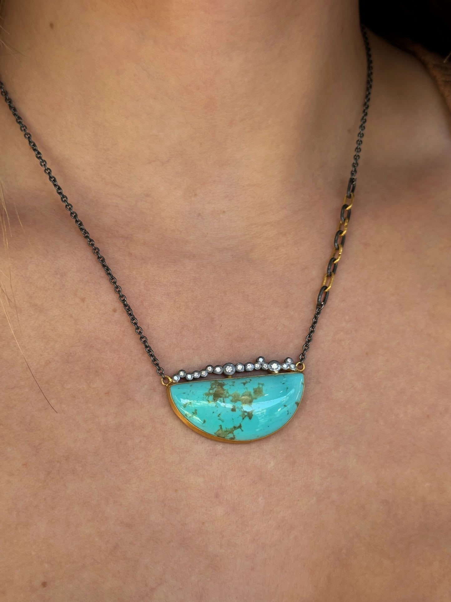 Turquoise and Diamond Necklace