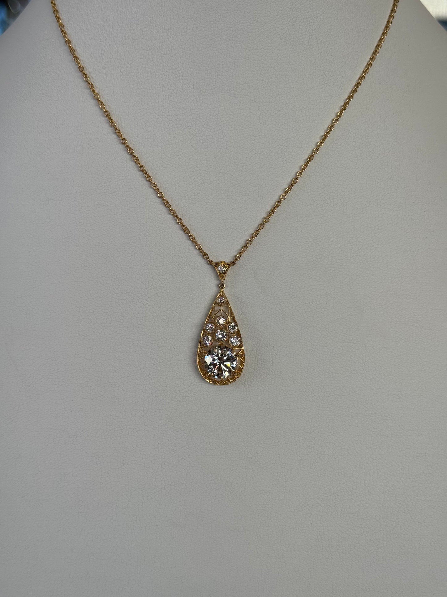 Art Deco Diamond Drop Necklace