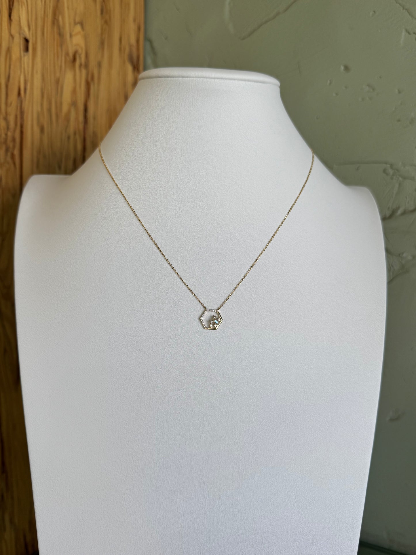 Hexagon Diamond Necklace