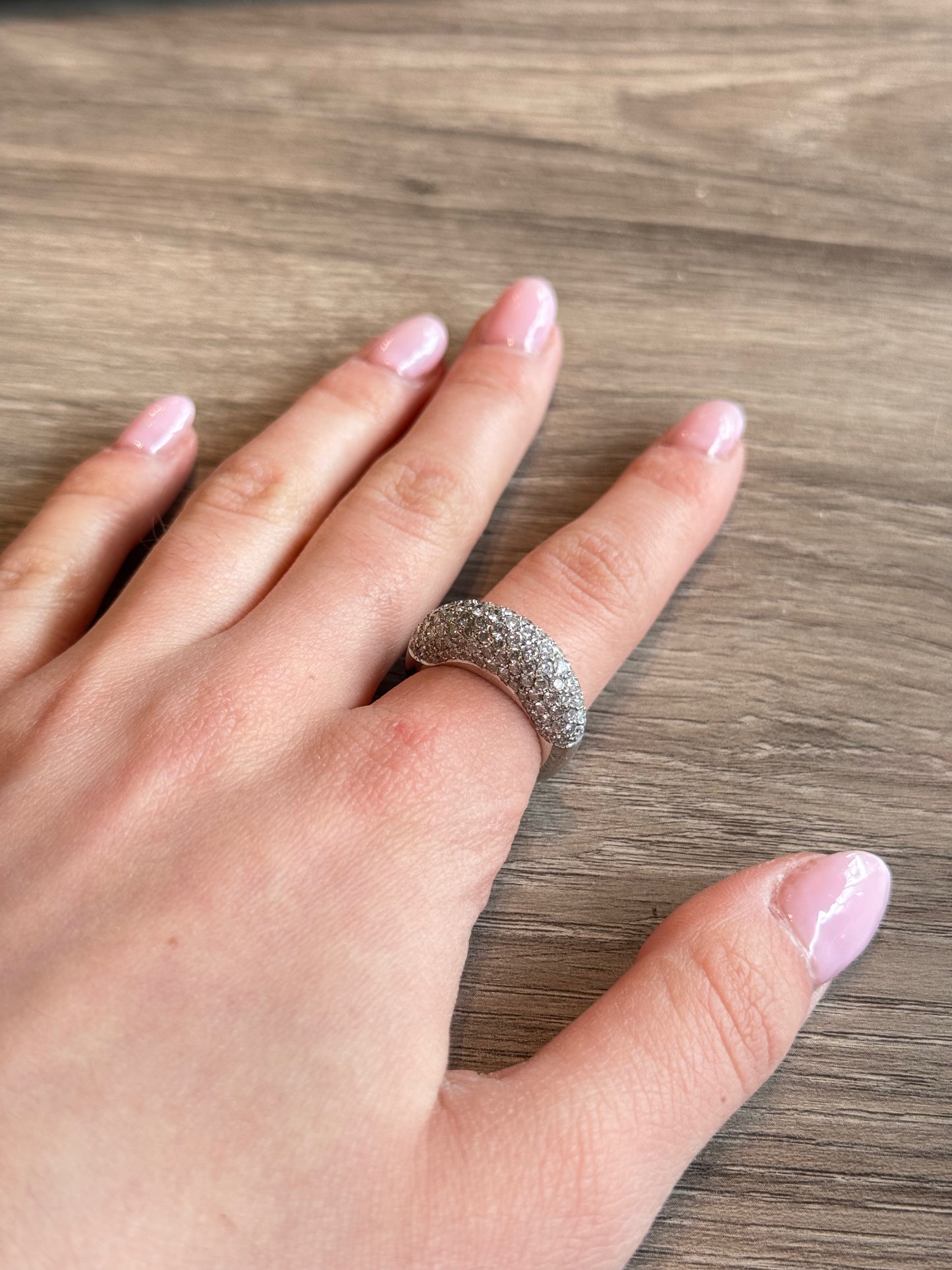 2.18 CTW Domed Pavé Band