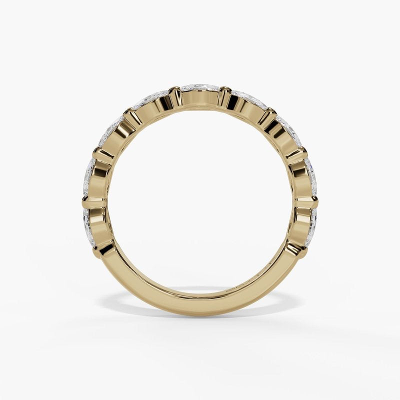 Marquise Single Prong Floating Diamond Stackable Band