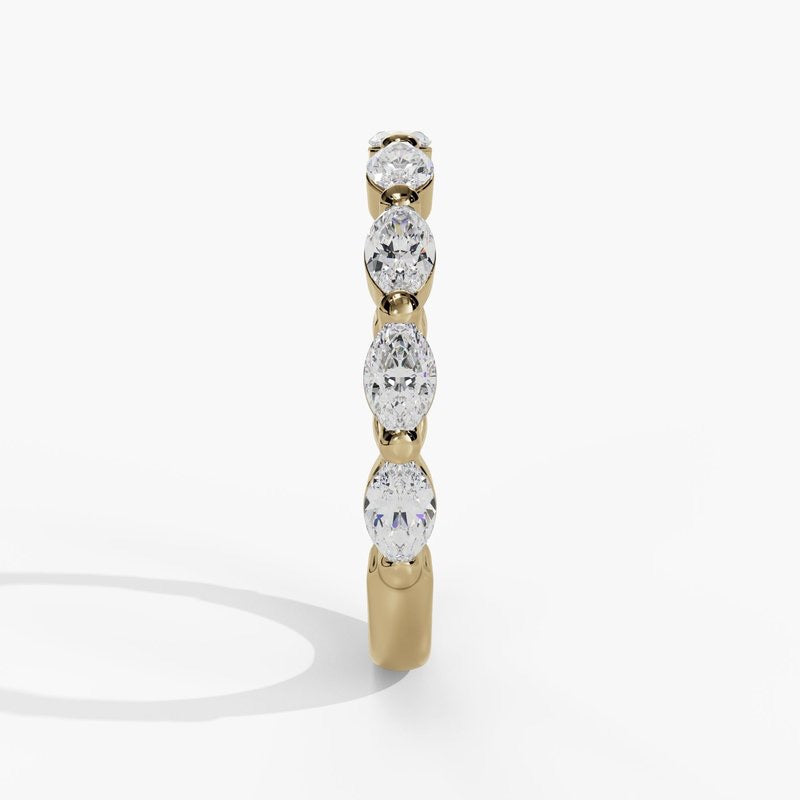 Marquise Single Prong Floating Diamond Stackable Band