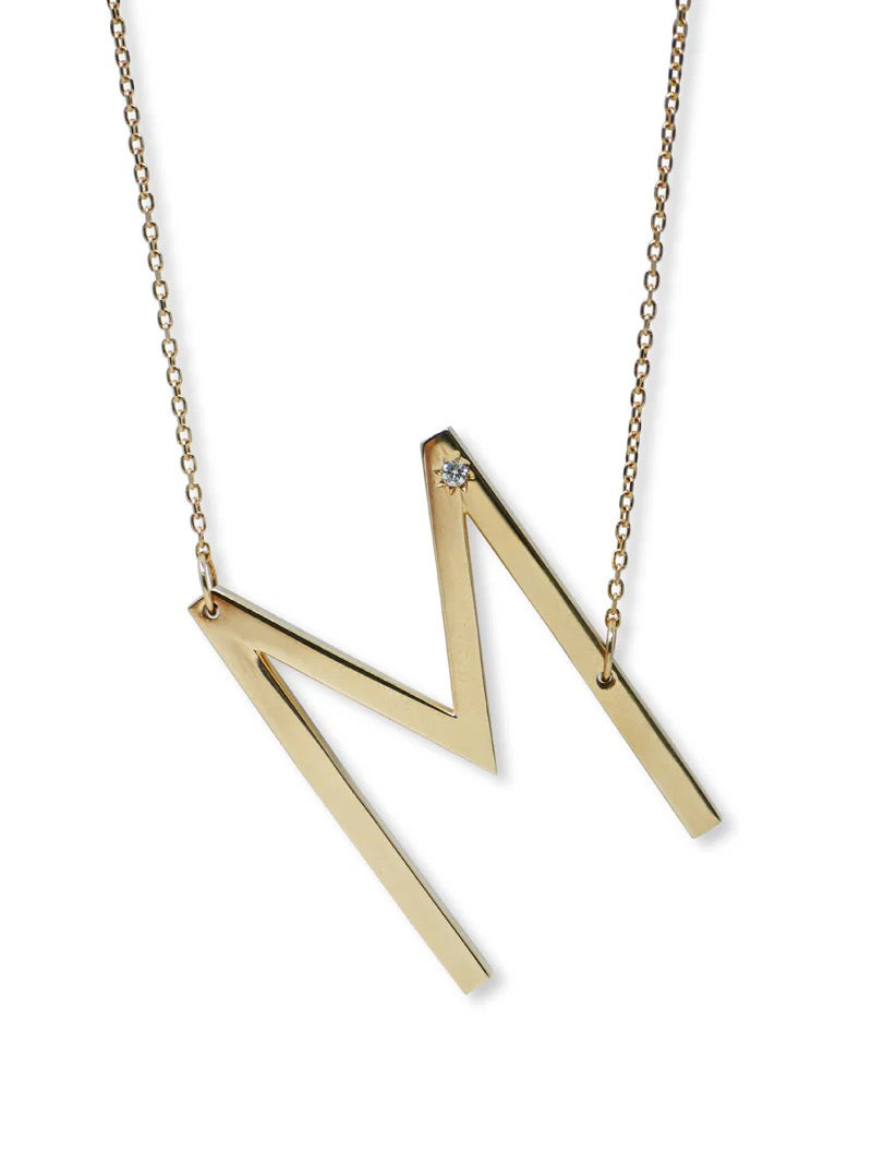 Diamond "M" Necklace