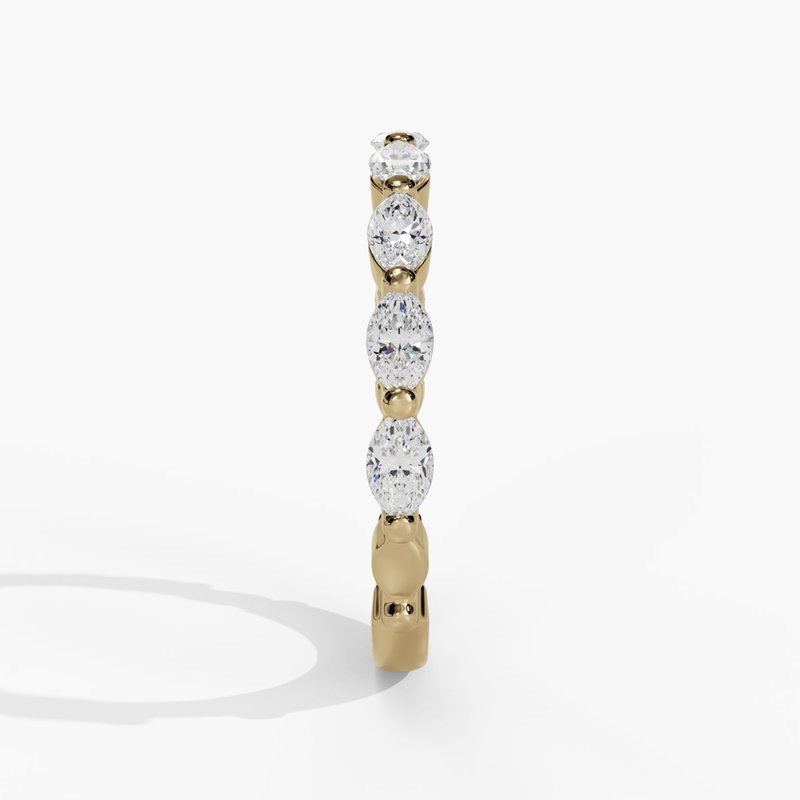 Marquise Single Prong Floating Diamond Stackable Band