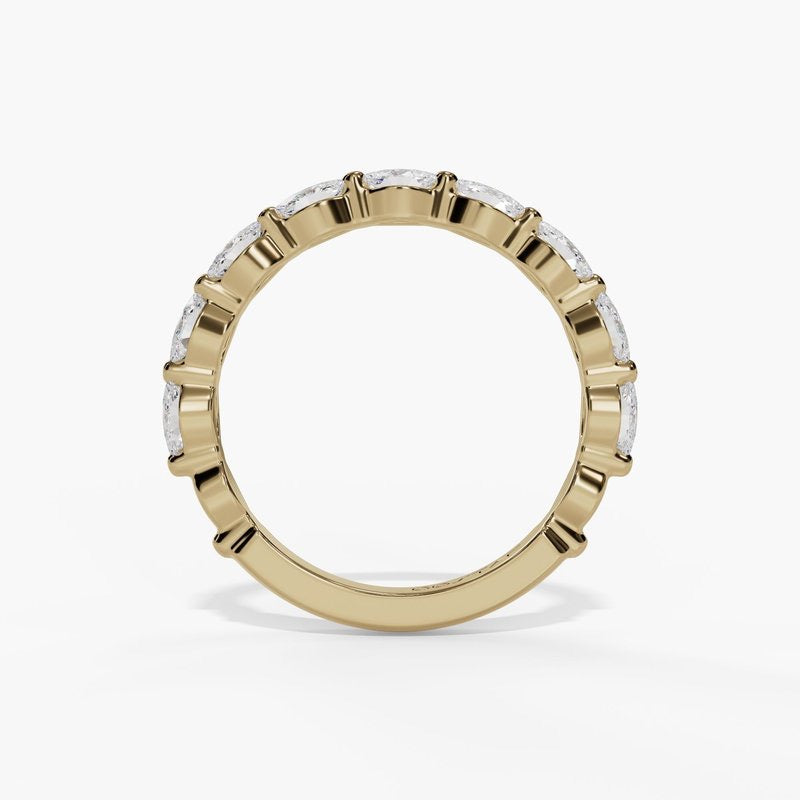 Marquise Single Prong Floating Diamond Stackable Band