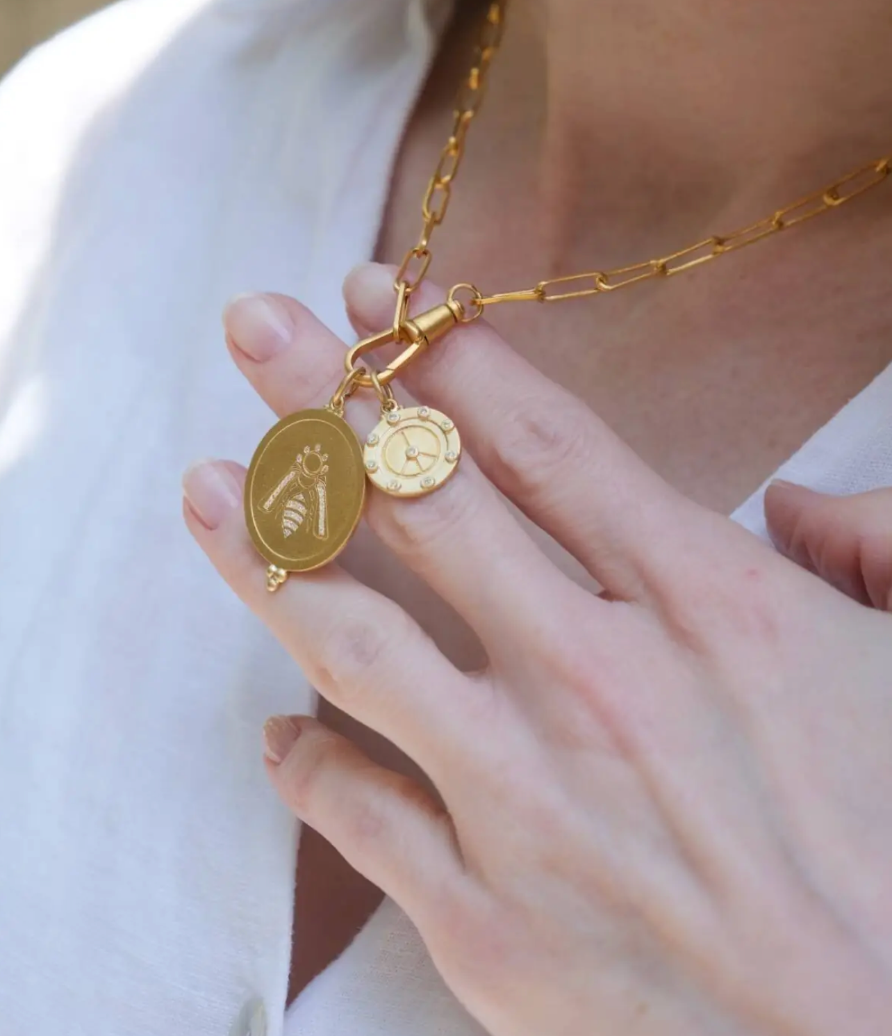Diamond Bee Pendant