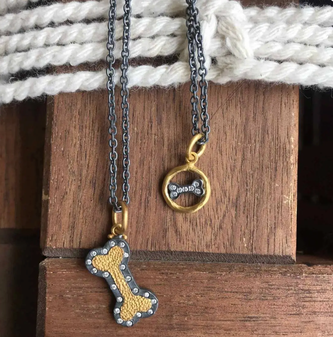 Circle Dog Bone Pendant