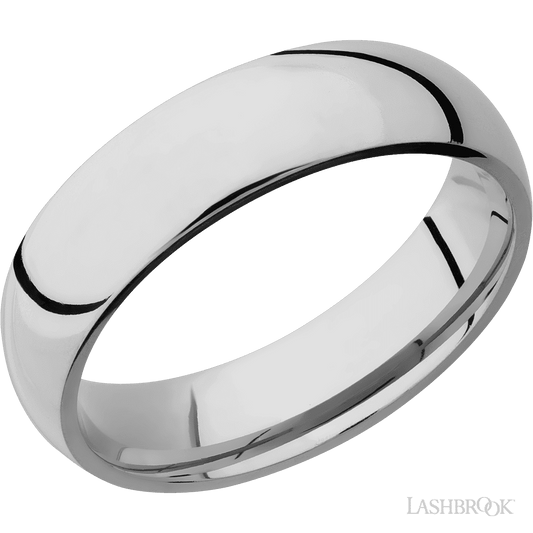 6 mm wide Domed Titanium band.