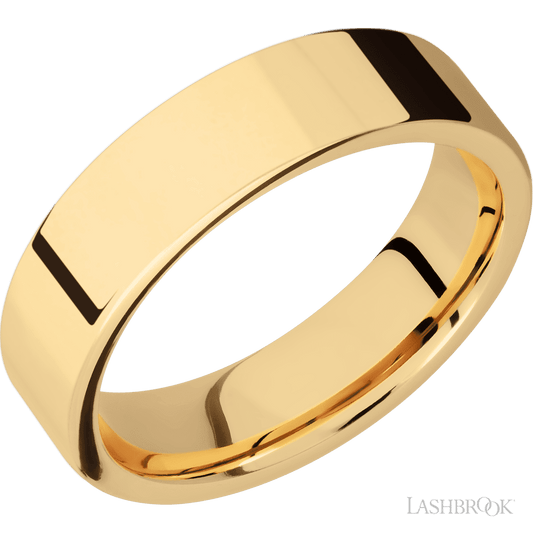 6mm Flat 14k Yellow Gold Band