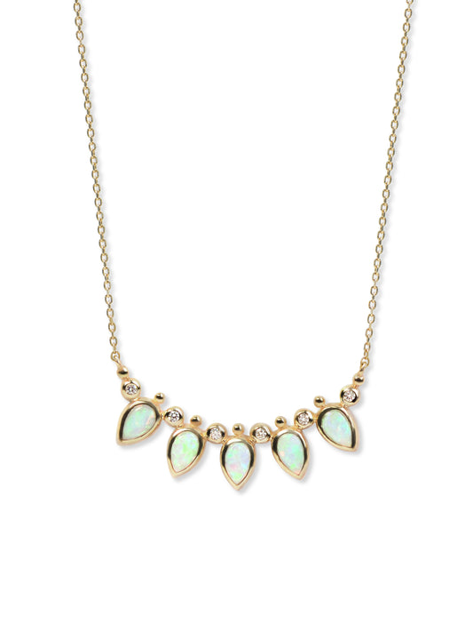 Bouquet Bezel Opal Necklace