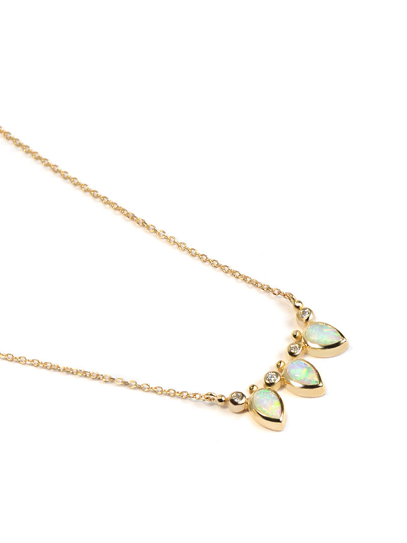 Opal Mini Fan Necklace