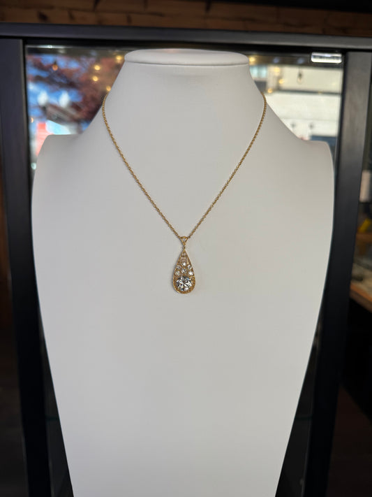 Art Deco Diamond Drop Necklace