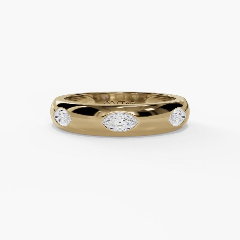 Bezel Set 5-Stone Fancy Diamond Band