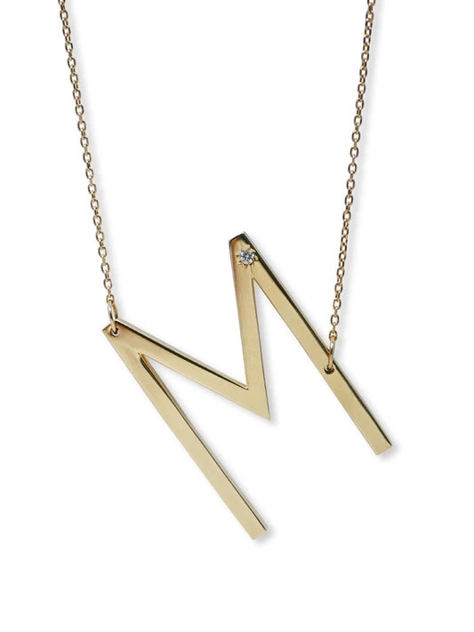 Diamond "M" Necklace