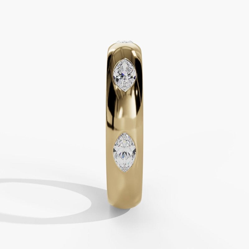 Bezel Set 5-Stone Fancy Diamond Band