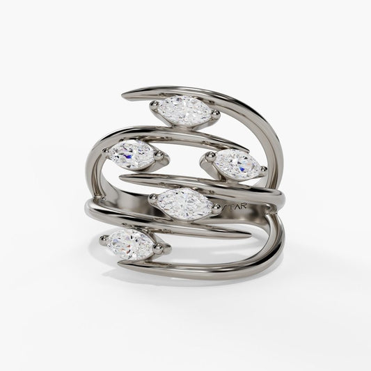 5 Marquise Multi-Row Gypsy Fashion Ring