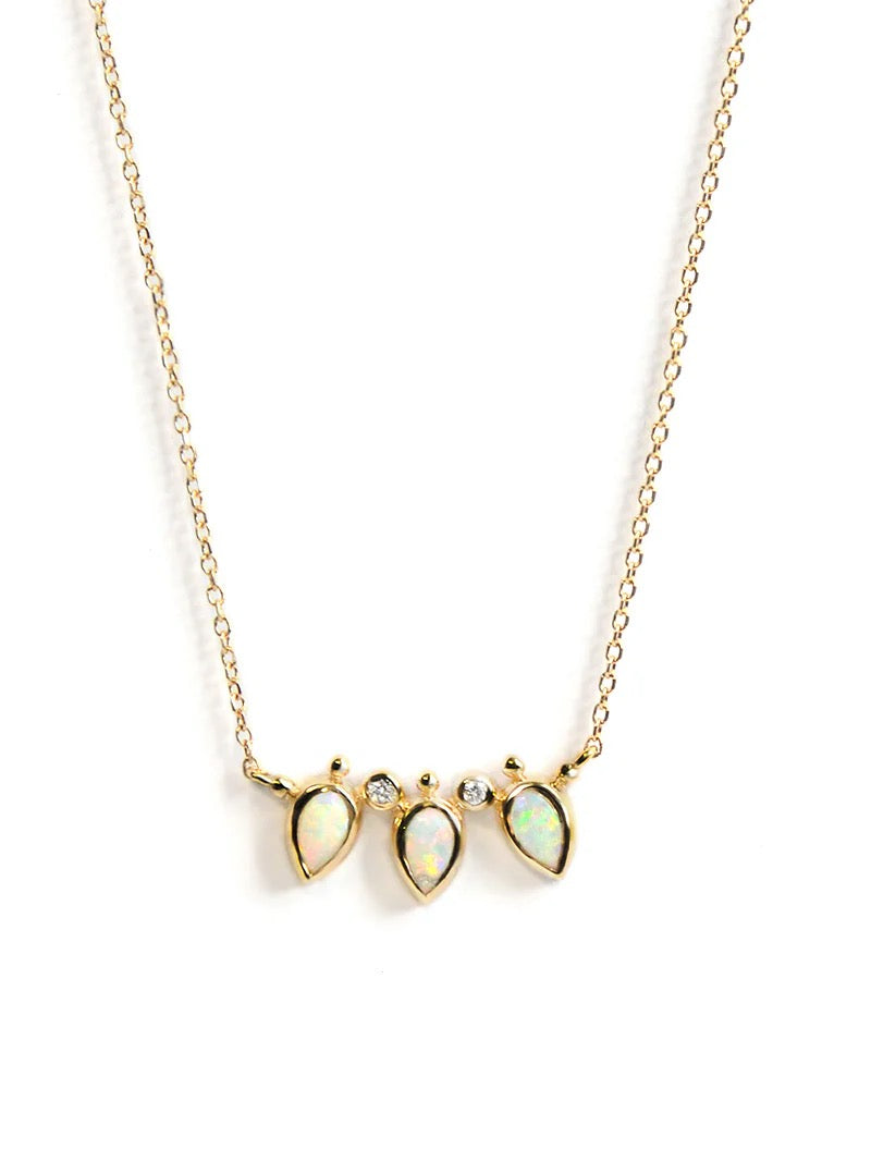 Opal Mini Fan Necklace