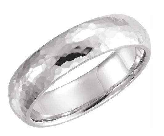 10K White 6 mm Comfort-Fit Half Round Band