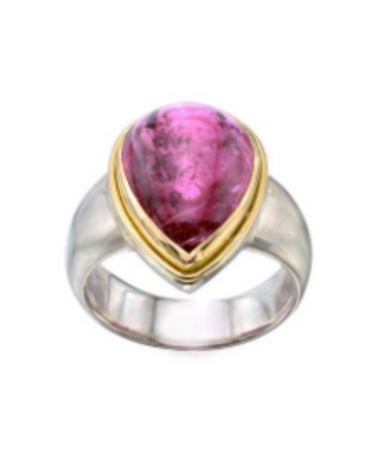 Steven Battelle Pear Pink Tourmaline Ring