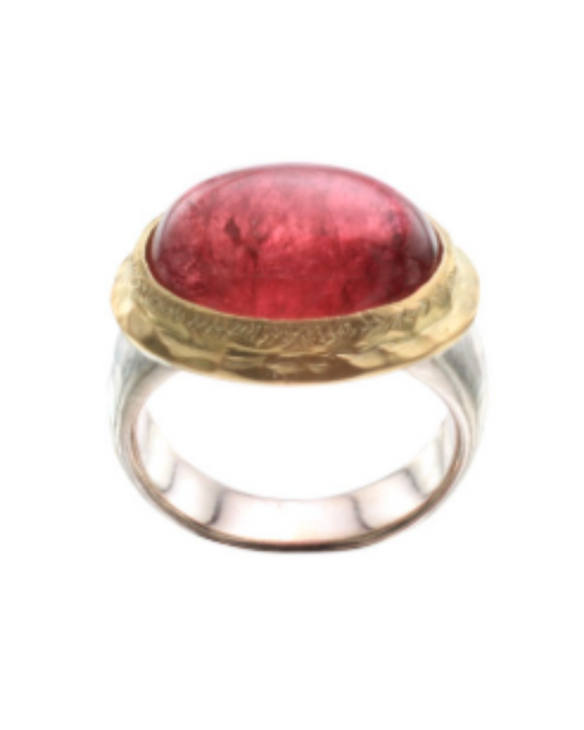 Steven Battelle Pink Tourmaline Signet Ring